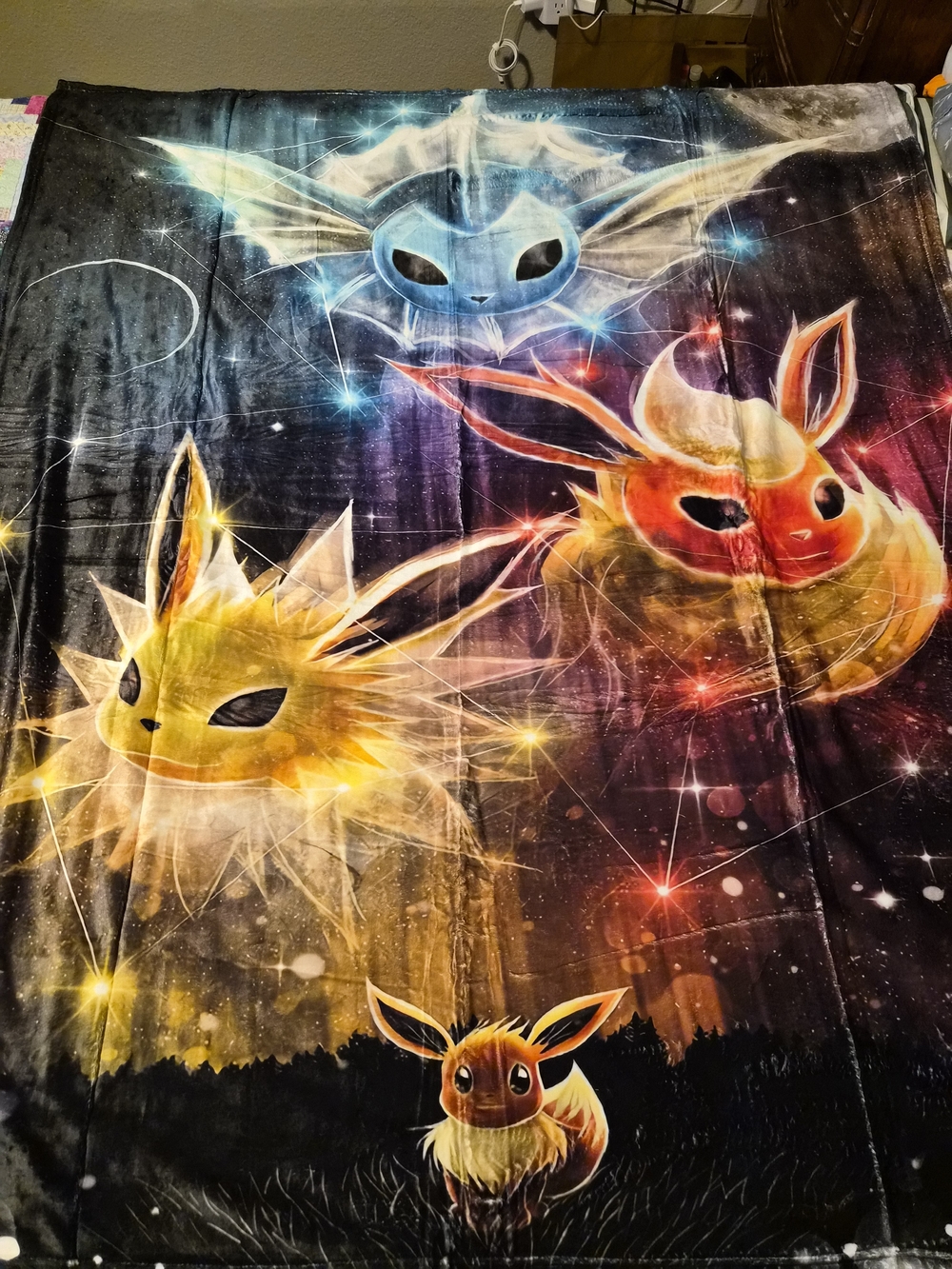 Eevee & Evolutions Galaxy Plush Throw - NEW